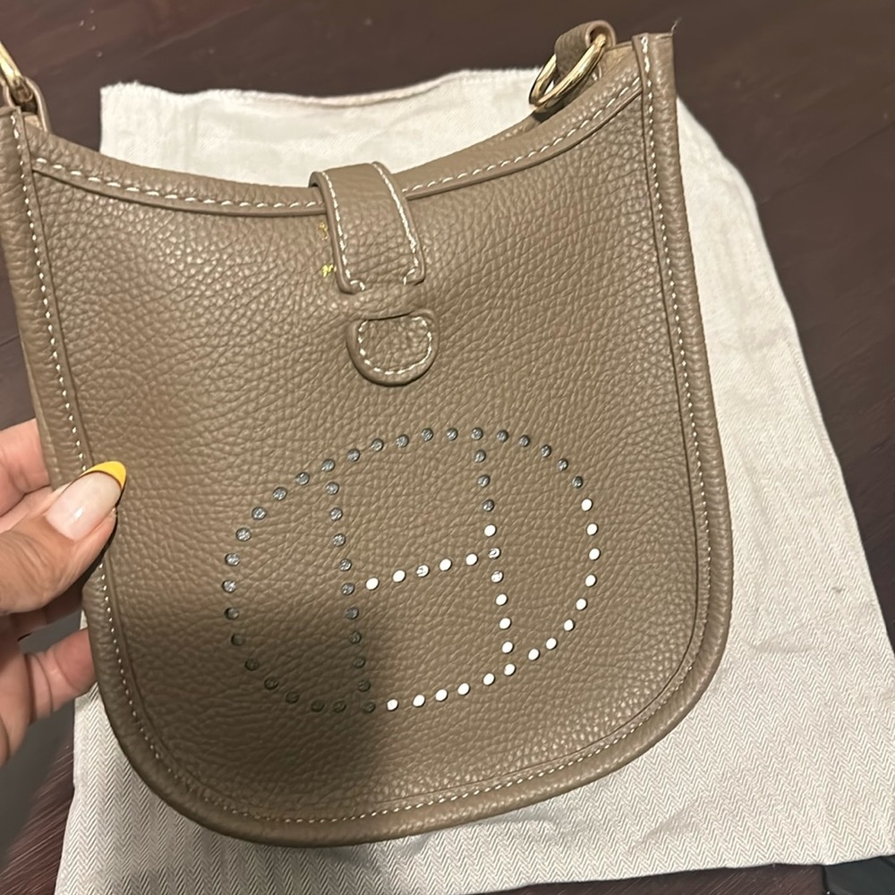 Beige cross body bag